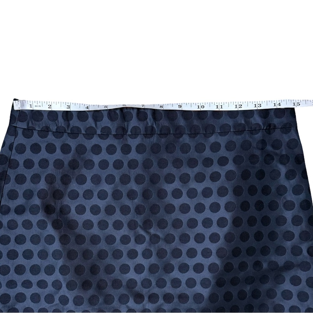 J. Crew Polka Dot Satin Navy Blue Skirt The Pencil Skirt NWT Party Office - Picture 3 of 8